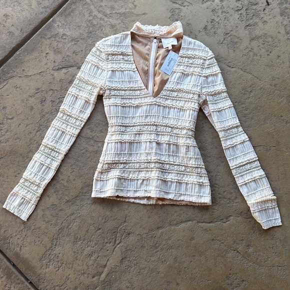 Cinq a Sept Baby Pink Lace Detail Top - Picture 1 of 4